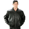 Milwaukee Leather LKM1704 Men's Classic Aviator Style Bomber Black Leather Fashion Coat Jacket