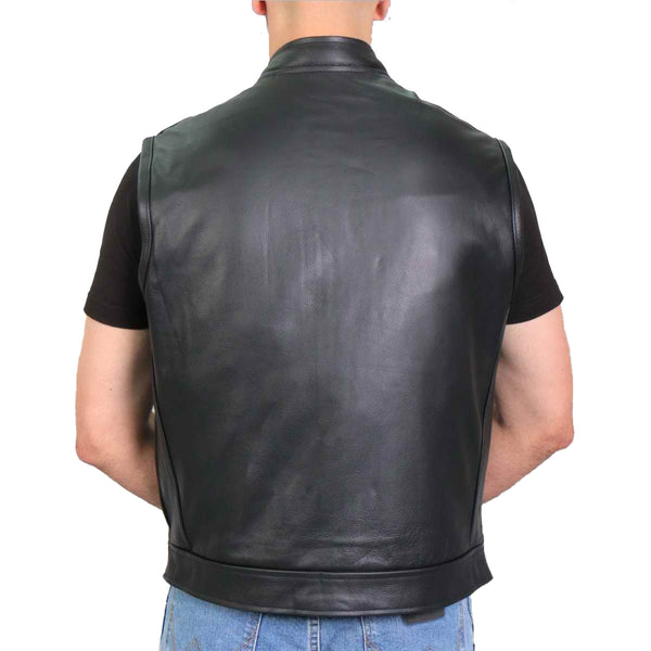 Hot Leathers VSM1052 Men's Black 'Patriotic' Conceal and Carry Leather Vest