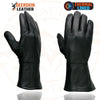 Milwaukee Leather Men's Gauntlet Motorcycle Hand Gloves- Black Deerskin Long Cuff Thermal Lined Leather Palm - G317