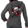 Hot Leathers GLZ4525 Ladies Skull Roses Dark Gray Hooded Sweatshirt