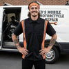 Milwaukee Motorcycle Clothing Co. Men’s Blk/Orange Mechanic Work Shirt – w / Reflective Strip, Rider‑Built MDM11610