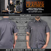 Milwaukee Leather MDM11668 Men's Grey Button Up Heavy Duty Work Shirt | Classic Mechanic Work Shirt w/ Pockets