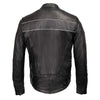 Milwaukee Leather USA MADE MLJKM5003 Men's Black Echo Premium Leather Motorcycle Jacket with Reflective Piping
