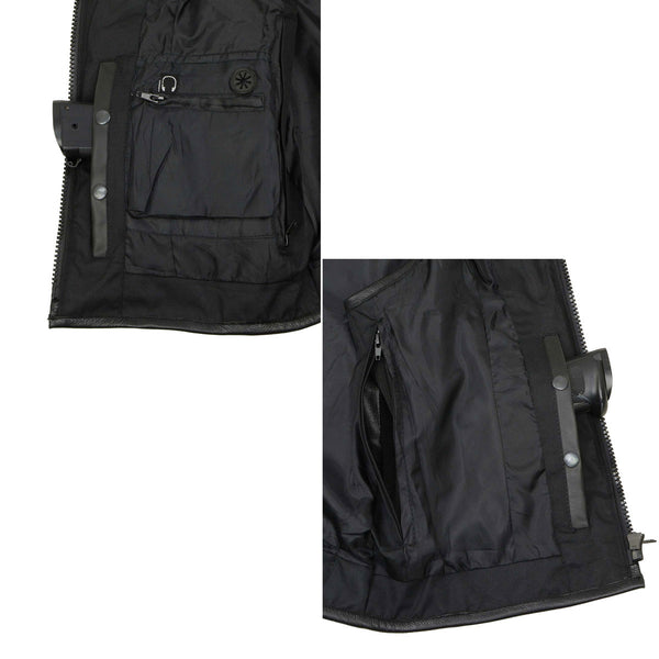 Milwaukee Leather MLL4501 Women's Bullet Proof Style Swat Rider Leather Vest W/ Single Panel Back for Club Patches