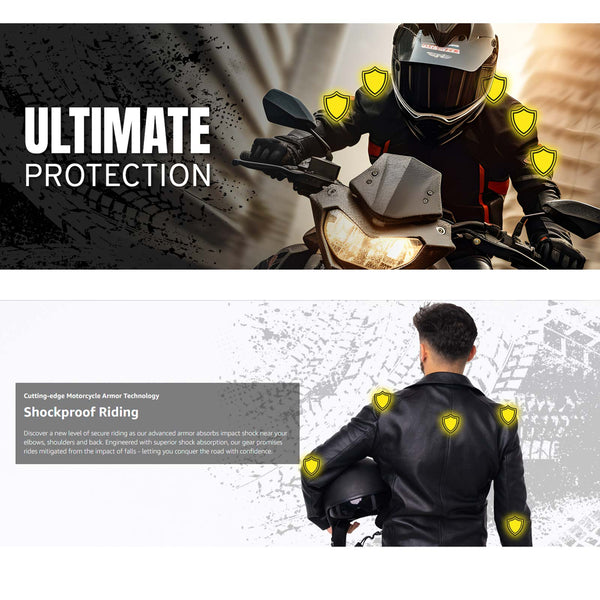 Milwaukee Leather MP7908 5-PC CE-Approved Motorcycle Armor for Shoulder, Elbow and Back| Armor for Motorcycle Jackets