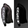 Milwaukee Leather Men's Bare Bones Black Reflective Skull CE Armored Riding Hoodie, Shoulder and Elbow Armor - MPM1797