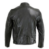 Milwaukee Leather Men's Black Cafe Racer Leather Jacket with Snap Button Collar SFM1835