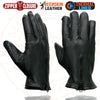 Milwaukee Leather SH866 Men's Black Thermal Lined Deerskin Motorcycle Hand Gloves W/ Wrist Zipper Closure