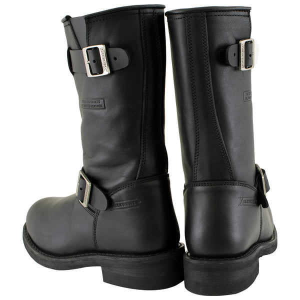 Xelement 2440 Women's Classic Black Leather Advanced Engineer Motorcycle Biker Boots