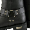 Xelement 2502 Women's 'Shorty' Black Leather Zipper Harness Motorcycle Rider Boots