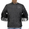 Hot Leathers JKL1028 Studs and Fringe Ladies Black Carry Conceal Leather Jacket