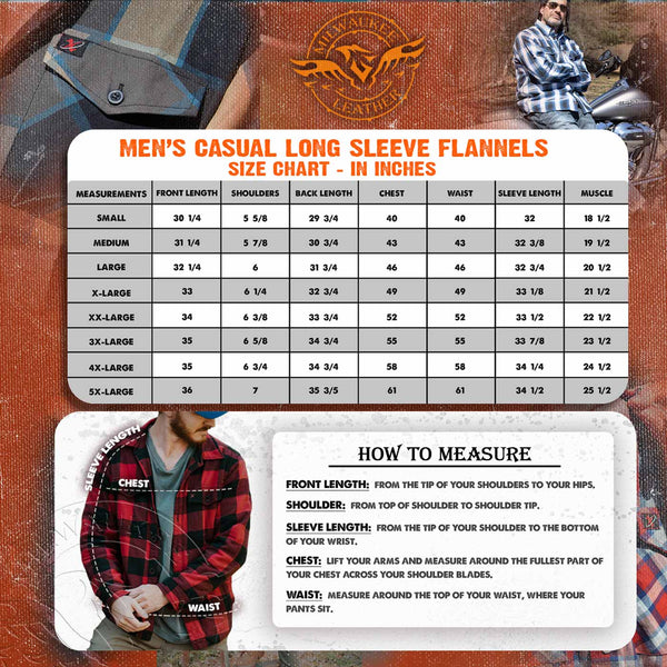 Milwaukee Leather  Men's 'Wild One' Brown/Orange Long Sleeve 10.5-Oz Heavy Duty-Cotton Flannel Shirt MNG11701