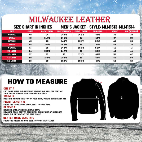 Milwaukee Leather MLM1514SET Men's  All Season Black Premium Leather Motorcycle Jacket w/ Heated and Cool-Tec Technology