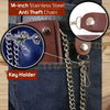 Milwaukee Leather MLW7884 Men's 6 Inch Antique Brown Leather Bi-Fold Biker Wallet w/ Anti-Theft Stainless Steel Chain