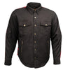 Milwaukee Leather Men’s Two-Tone CE Armored Flannel - Solid Front / Plaid Back - Reinforced w/ Aramid Fibers - MPM1671
