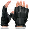 Milwaukee Leather SH850 Men's Black Leather Gel Padded Palm Fingerless Motorcycle Hand Gloves W/ Soft ‘Genuine USA Deerskin’