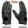 Milwaukee Leather SH869 Men's Black Perforated Deerskin Full Finger Motorcycle Hand Gloves W/ Breathable ‘Open Knuckle’