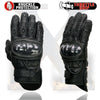 Xelement XG298 Men's Black 'Knuckle Protect' Leather Protective Racing Gloves