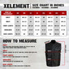 Xelement Men's Black Leather Motorcycle Vest Stars and Stripes Design with USA Flag Liner XS13003