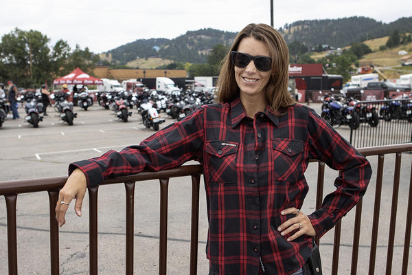 Hot Leathers FLL3009 Ladies Black and Red Flannel Long Sleeve Shirt