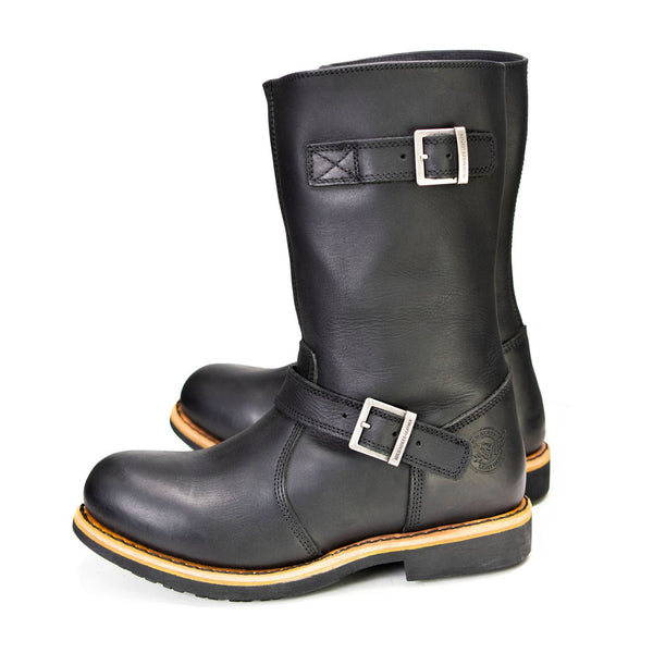 Milwaukee Leather MBM9066 Men's Antique Black Classic Engineer Motorcycle Riding Boots