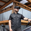 Milwaukee Leather MDM3030 Men’s Black Waxy Coated Denim Club Style Motorcycle Rider Vest w/ Shirt Collar