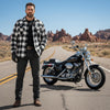 Milwaukee Leather MDM5006 Men's 5 Black Pocket Tear Resistant Motorcycle Denim Jeans Infused w/ Aramid Fibers