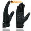 Milwaukee Leather MG7710 Women's Black Perforated Leather Gel Palm Lightweight Motorcycle Hand Gloves W/ Wrist Loops