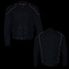 Milwaukee Leather MPM1755 Men's 'Assault Style' Black Leather and Textile M/C Jacket