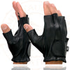 Milwaukee Leather SH850 Men's Black Leather Gel Padded Palm Fingerless Motorcycle Hand Gloves W/ Soft ‘Genuine USA Deerskin’