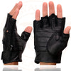 Milwaukee Leather SH851 Men's USA Deer Skin Leather Black Gel Padded Palm Fingerless Motorcycle Riders Gloves