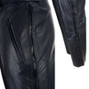 Xelement B7440 Men's Black Leather Motorcycle Over Pants with Side Zipper and Snaps