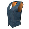Milwaukee Leather MDL4000 Women's Blue Plain Side 4 Snap Front Denim Vest