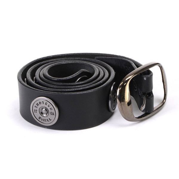 Milwaukee Leather MP7111 Men's Black Premium Leather 1.5 Inch Wide Belt with 12 Gauge Shell Emblems