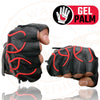 Milwaukee Leather SH198 Men's Black Leather Gel Padded Palm Fingerless Motorcycle Gloves w/ Red Flame Embroidery