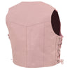 Milwaukee Leather SH2011LPNK Girls Pink Classic Three Snap Leather Vest