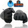 Milwaukee Leather Men's Black Gauntlet Motorcycle Hand Gloves-Black Soft Leather Waterproof Sinch Wrist Closure-SH293