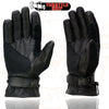 Milwaukee Leather SH296 Men's Black Leather Mesh Racing Motorcycle Hand Gloves W/ Padded Knuckle