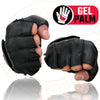 Milwaukee Leather SH442 Men's Black Leather Gel Padded Palm Fingerless Motorcycle Hand Gloves W/ Soft ‘Genuine Leather’