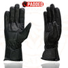 Milwaukee Leather SH451 Men's Black Leather Gauntlet Racing Motorcycle Hand Gloves with Wrist and Knuckle Padding Protection