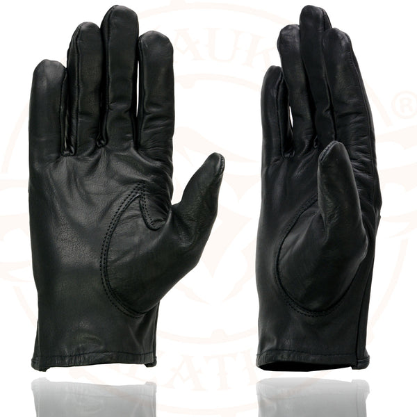 Milwaukee Leather SH729 Men's Black Perforated Leather Full Finger Motorcycle Hand Gloves W/ Breathable ‘Open Knuckle’