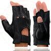 Milwaukee Leather SH851 Men's USA Deer Skin Leather Black Gel Padded Palm Fingerless Motorcycle Riders Gloves