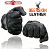 Milwaukee Leather SH867 Men's Black Unlined Deerskin Lightweight Motorcycle Hand Gloves W/ Wrist Zipper Closure