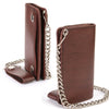 Milwaukee Leather MLW7884 Men's 6 Inch Antique Brown Leather Bi-Fold Biker Wallet w/ Anti-Theft Stainless Steel Chain