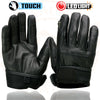 Milwaukee Leather MG7599 Men's Black Leather with i-Touch Screen Led Finger Light Motorcycle Hand Gloves