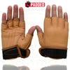 Milwaukee Leather MG7761 Women's Saddle Leather Gel Palm Fingerless Motorcycle Hand Gloves W/ Stylish ‘Wrist Detailing’