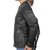 Hot Leathers JKL1028 Studs and Fringe Ladies Black Carry Conceal Leather Jacket