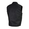 Milwaukee Leather MDM3030 Men’s Black Waxy Coated Denim Club Style Motorcycle Rider Vest w/ Shirt Collar