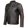 Milwaukee Leather Men’s Copperline Black Leather Moto Café Racer Jacket, Stand Collar, 6 Pockets - SFM1816