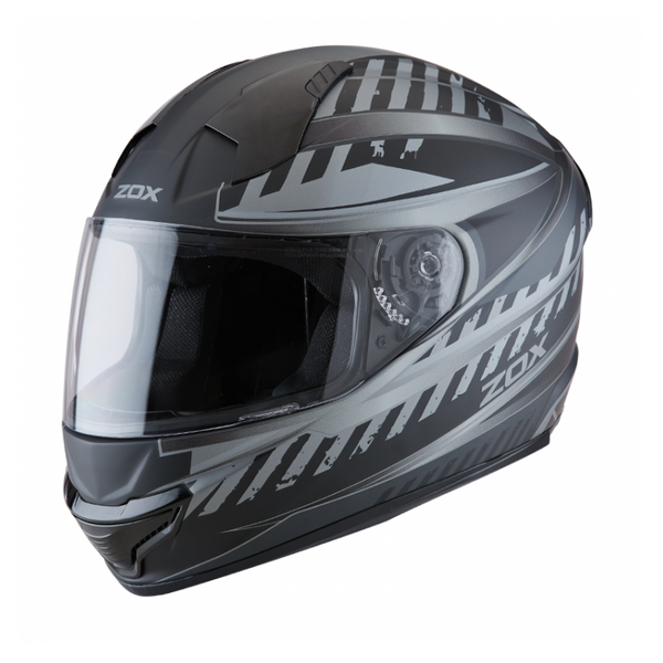 ZOX ST-11118 ‘Thunder 2’ Blade Matte Grey and Black Full-Face Motorcycle Helmet